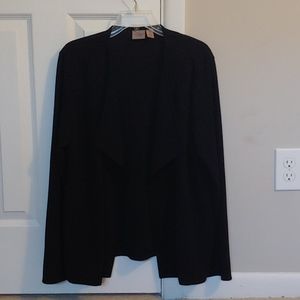 Black open front sweater